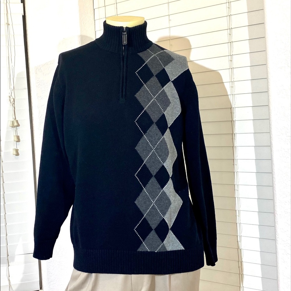 OSCAR DE LA RENTA sweater black grey zipper M